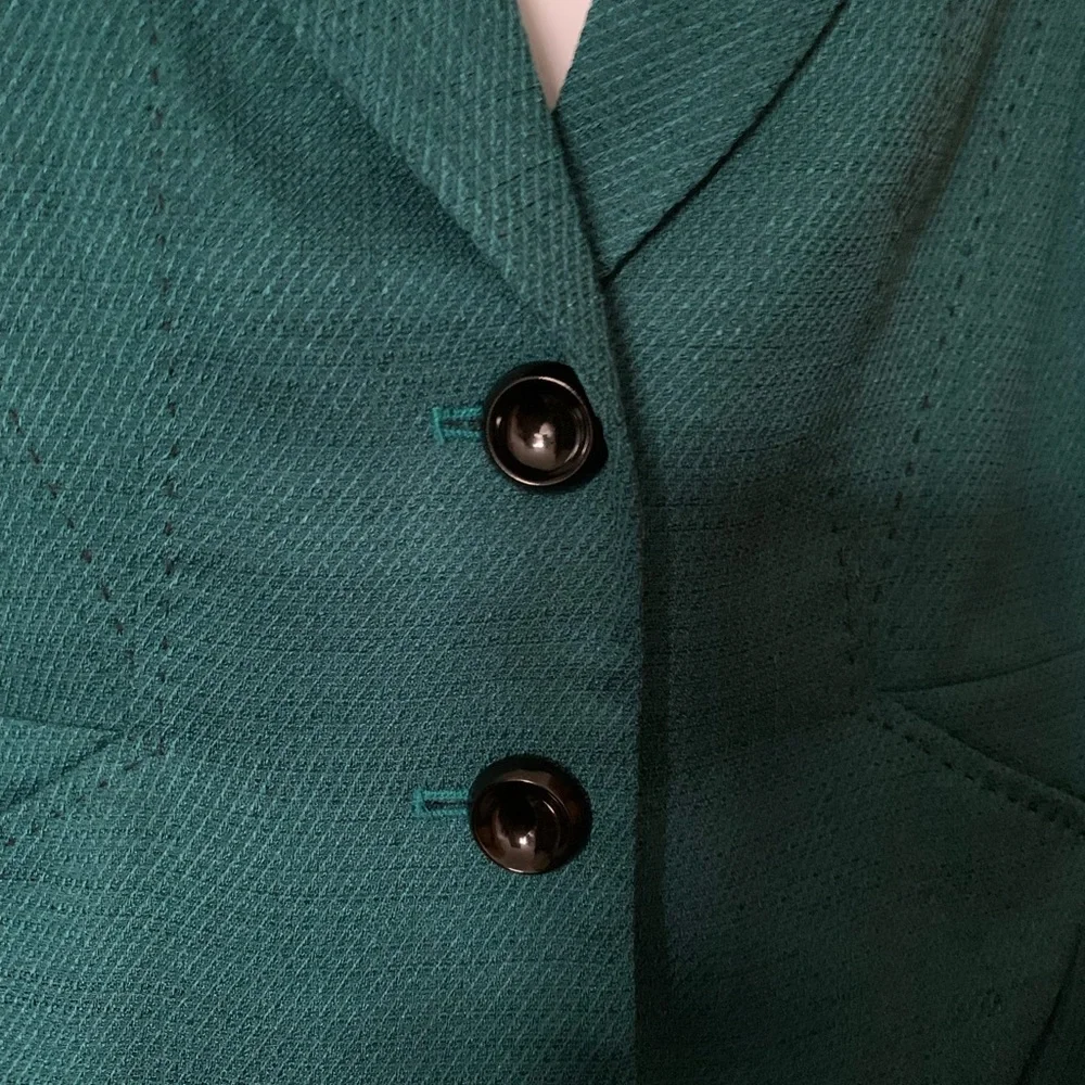 Jones New York Textured Blazer Jacket Green Black NWT Size 8 Jacket Only - Picture 2 of 7